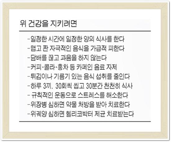 위에 좋은 음식을 보여주는 이미지