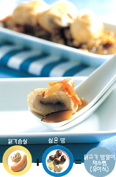 닭고기 밤말이 채소찜